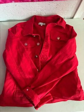Red Denim Jacket for Women